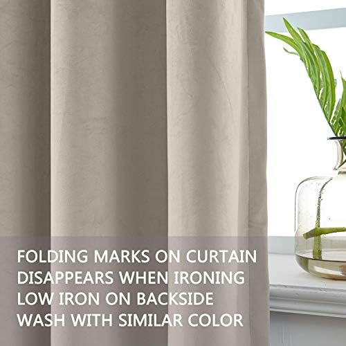 cololeaf Extra Wide Curtain Panels 120" W x 84" L Velvet Curtains Flat