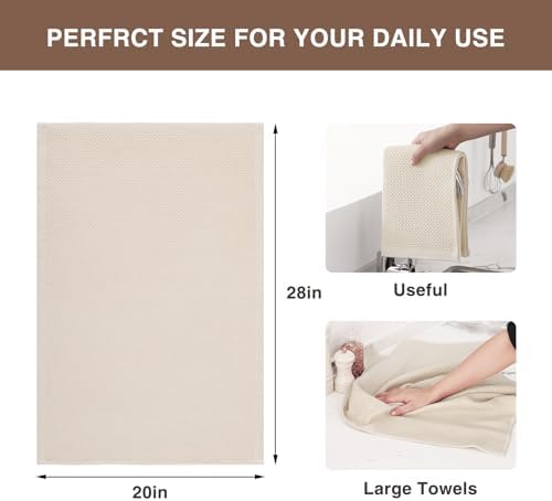 Homaxy 100% Cotton Oversized Waffle Weave Kitchen Towels, 5-Pack