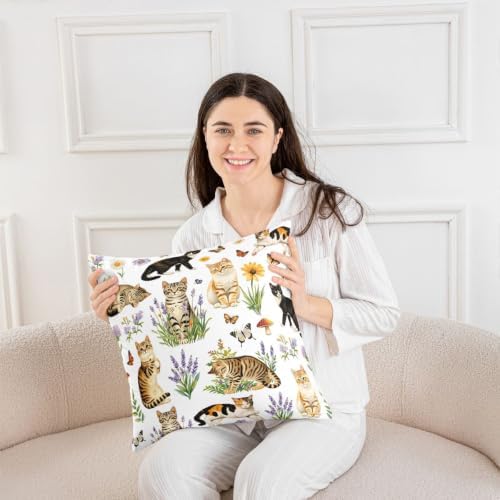 Feelyou Cat Throw Pillow Covers Set of 2
