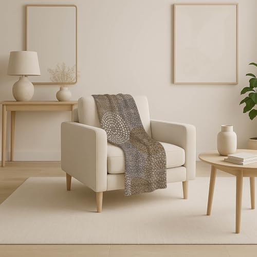 Addison Rugs ASB882 Taupe 50" x 70" Oversized Sherpa Throw Blanket
