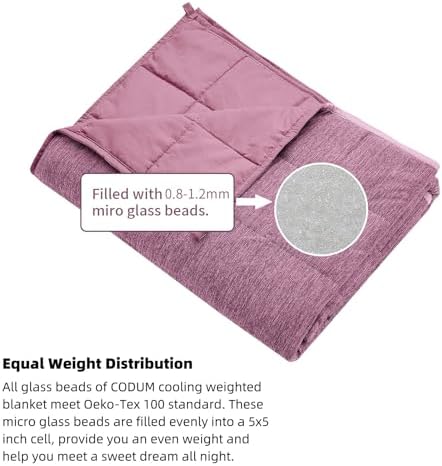 Weighted Blanket 10lbs 48"x72" Cooling for Adult All-Season Soft Pink