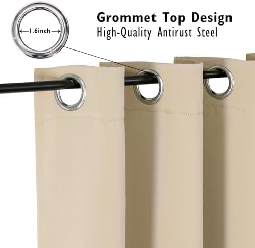 ChrisDowa Blackout Curtains for Bedroom and Living Room 108 Inches