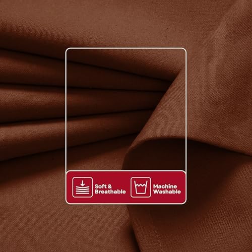 Brown Solid Panel Curtains, 96 Inches Long, Set of 2, 100% Cotton