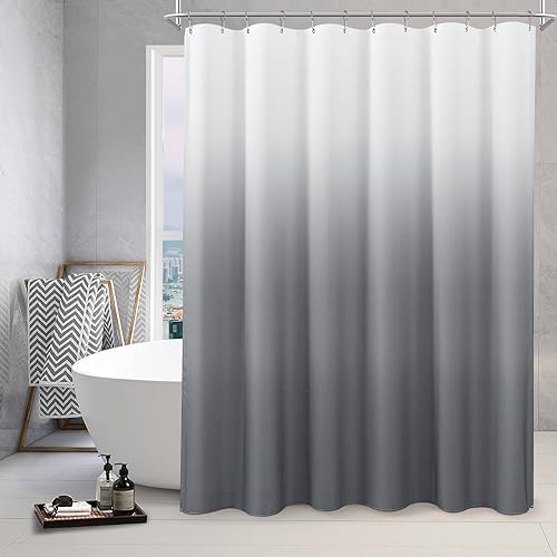 Grey and White Ombre Shower Curtain for Bathroom Luxury Hotel Spa