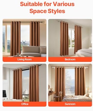 VEVOR Natural Linen Curtains, 52 x 84 inch 2 Panels Set, Grommet Light