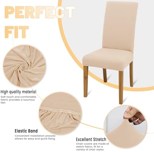 Stretch Chair Covers Set of 4 for Dining Room, 4 Pack Washable Kitchen