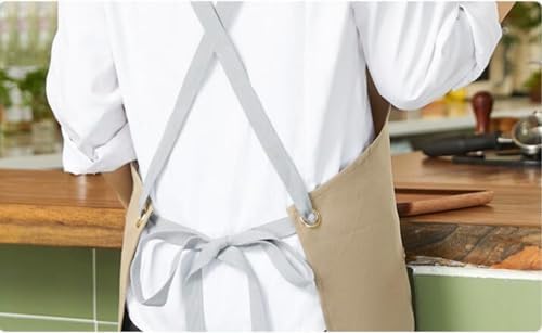 Canvas Chef Apron,Cross Back Apron for Men and Women with Adjustable