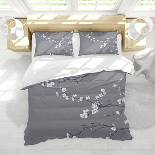 Soft Microfiber Duvet Cover Set with Zipper Closure and Corner Ties