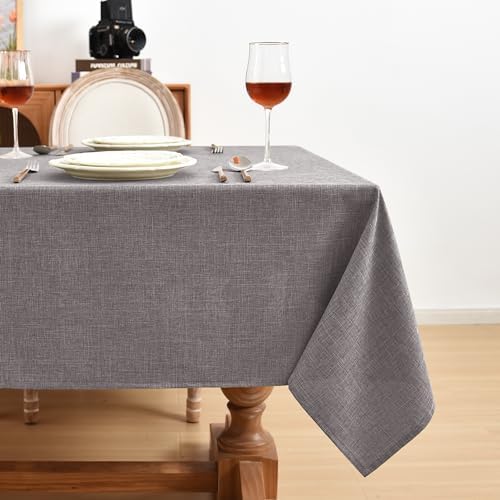 Fitable 2 Pack Stone Faux Linen Tablecloths Rectangle 60x120 Inch