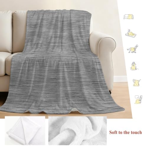 Solid Super Soft Cozy Flannel Fleece Blanket- Solid Color Gray Linen