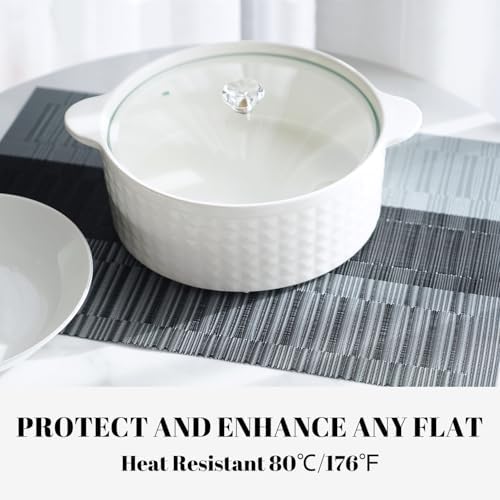 Placemats Set of 12 Vinyl/Plastic Woven Place Mats for Kitchen Table