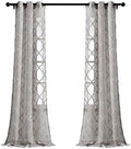 Lush Decor Gray Avon Trellis Grommet Sheer Window Curtain Panel Pair