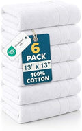 Casa Platino Washcloths 100% Cotton 6 Pack Soft Absorbent - White