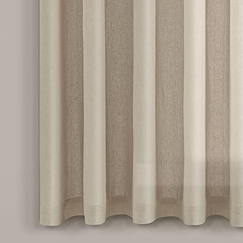 Lush Decor Burlap Knotted Tab-Top Window Curtain Panel Pair, 45"W x