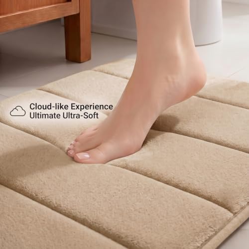 Memory Foam Bathroom Rugs Sets 2 Piece - Super Soft Absorbent Quick
