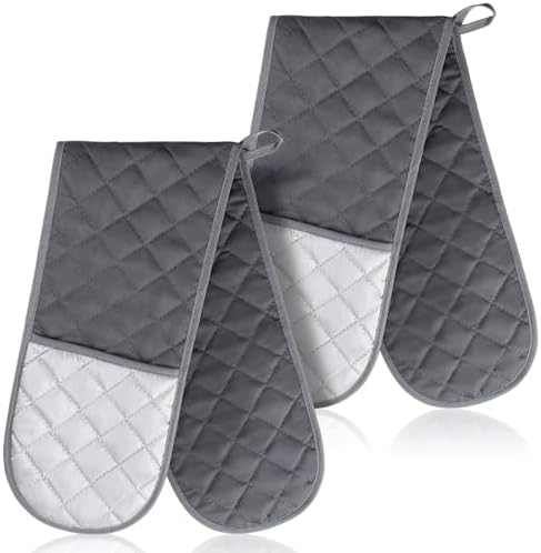 Neer 2 Pcs Christmas Double Oven Mitts Heat Resistant Kitchen Gloves