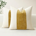 OTOSTAR Set of 2 Cotton Linen Chenille Pillow Covers with Striped