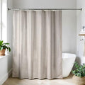Extra Long Shower Curtain Linen Look 79"H x 71"W, Metal Grommets