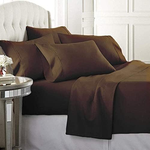 100% Natural Cotton 4 PCS Bed Sheet Set 600 Thread Counts Soft Smooth