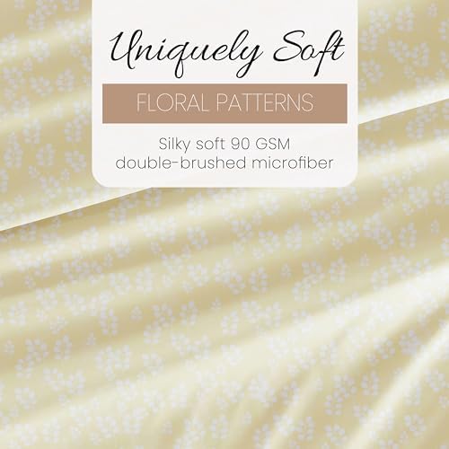 Linen Market 4 Piece Full Bedding Sheet Set (Ivory Wheatfield) - Sleep