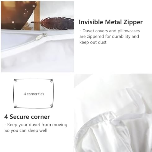 California King Duvet Cover Set Animal Deer Feather Arrow Soft