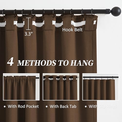 KEQIAOSUOCAI Full Blackout Curtains Faux Linen Poyester Fabric Back