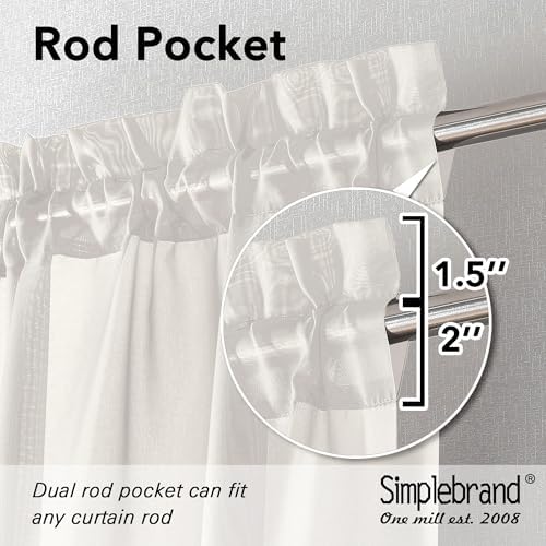 Simplebrand Ivory Sheer Curtains 108 Inches Long 2 Panels for Living
