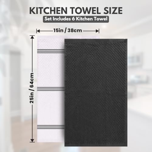 Infinitee Xclusives Multi-Pack Bundle of Grey Kitchen Towels Includes