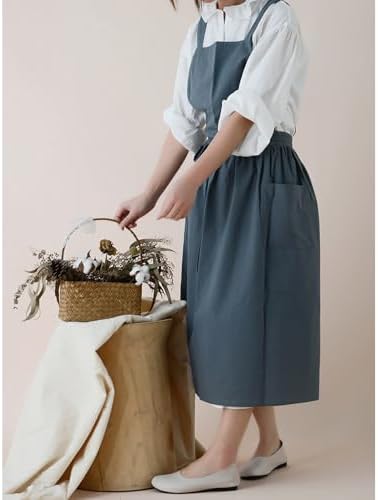 Adjust Cotton Linen Cooking Apron Fabric Coffee Restaurant Canvas Work