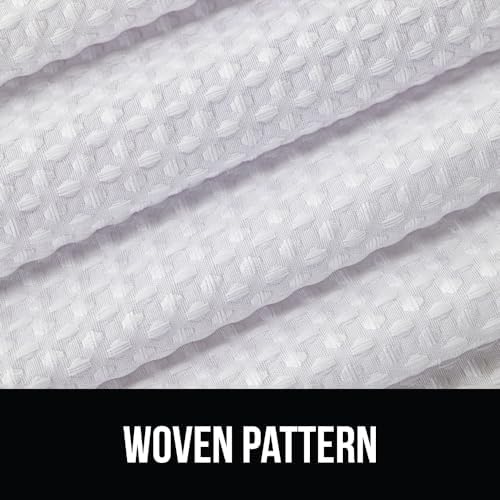 GORILLA GRIP Shower Curtain, 72x72, White and Loofah Shower Mat