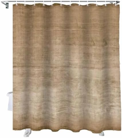 LooPoP Shower Curtain Beige Linen Bathroom Curtains with Hooks