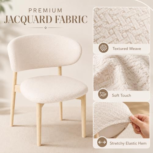 Stretch Split Dining Chair Covers for Arc Back Chairs (S-Beige)