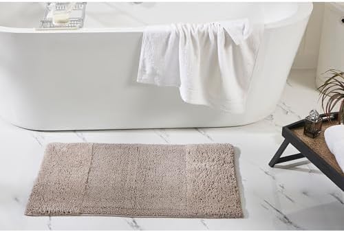 Better Trends 3 Piece Bathroom Rug Set 100% Cotton Non-Slip Washable