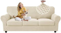 MAXIJIN 4 Pieces Stretch Couch Covers for 3 Cushion Sofa Pet Friendly