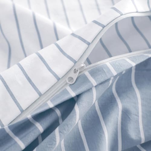 Nayoroom Striped Duvet Cover Queen Reversible Blue White Stripe