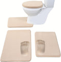 Madeals Memory Foam Bath Mat Set 4 Piece with Toilet Lid Cover and