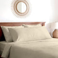 Pizuna 100% Cotton Long Body Pillow Case 400 Thread Count Beige