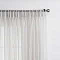 Sheer Curtains 108 inches Long, Faux Linen Pinch Pleated Window Sheer