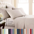 21 Inch Deep Pocket Full Size Bed Sheets Set Soft Microfiber Natural