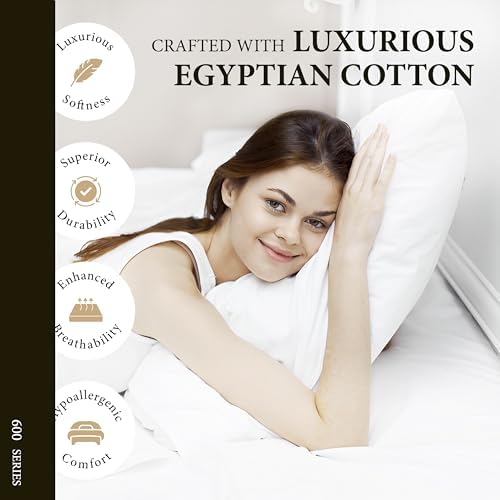100% Egyptian Cotton Duvet Cover Queen Size - Luxury 600 Series