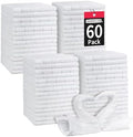White Washcloths 60 Pack, Microfiber Face Cloths, Soft Bulk Face Wash