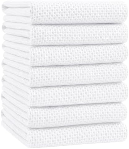 Homaxy 100% Cotton Oversized Waffle Weave Kitchen Towels, 7-Pack
