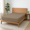 1 Piece Queen Fitted Sheet, Soft Brushed Microfiber, Taupe
