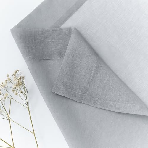 MYSTIC-HOME Sheer Curtains 63 Inch Length, Rod Pocket Voile Drapes for