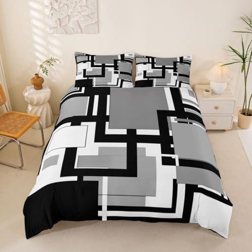 Feelyou Abstract Duvet Cover Queen Size Geometric Comforter Cover for