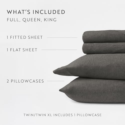LINENS & HUTCH Jersey Knit Sheets - 100% Cotton - Ultra Soft - 4 Piece