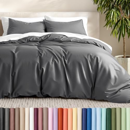 Bare Home Duvet Cover Set 1800 Ultra-Soft (King, Grey)
