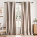 Natural Beige 95 inch bedroom living room curtains 2 Panels 100%