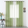 DUALIFE Sage Green Sheer Grommet Curtains 120Inches Extra Length for