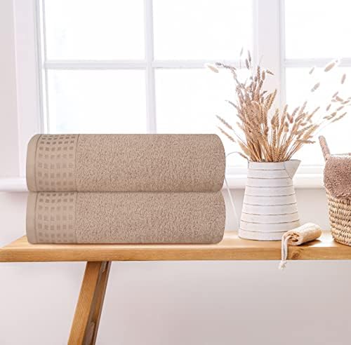GLAMBURG 100% Cotton 2 Pack Oversized Bath Towel Set 28x55 Inches
